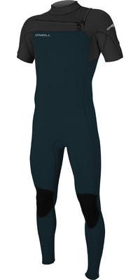 2024 O'Neill Mens Hammer 2mm Short Sleeve Chest Zip Wetsuit 5056 - Slate / Black